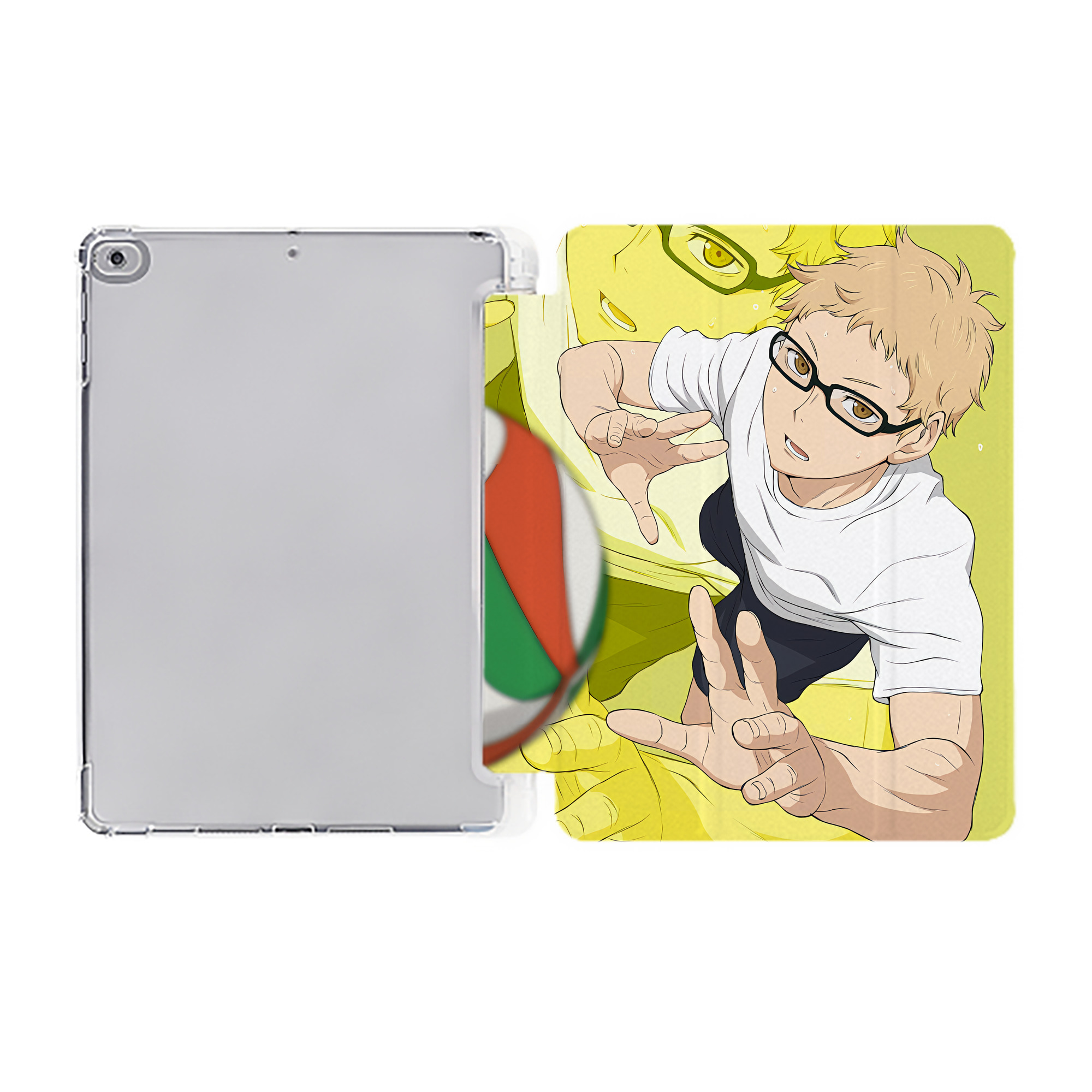（画像用） ハイキュー!! Haikyu!! IPad ケース ペン収納付き 三つ折りスタンド PUレザー×シリコン 対応機種9.5/10.5/10.9インチ